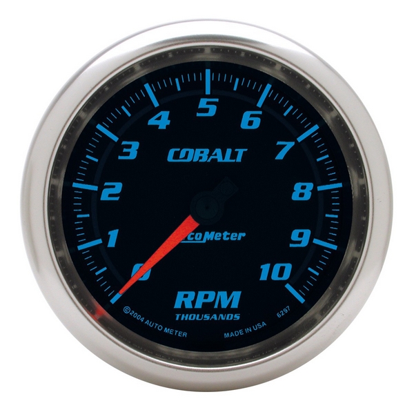 3-3/8" IN-DASH TACHOMETER, 0-10,000 RPM, COBALT